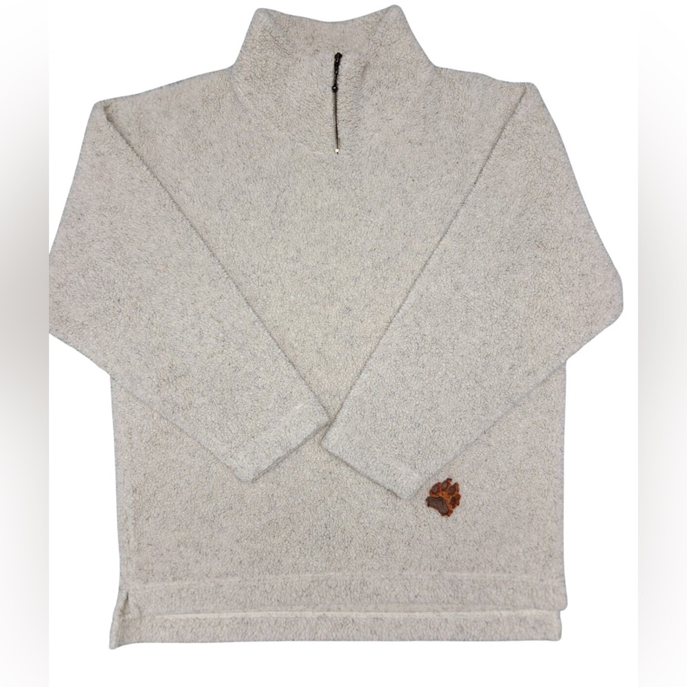 Vintage Coldwater Creek Quarter Zip Pullover Fleece/Sherpa Beige Sweater  Size L